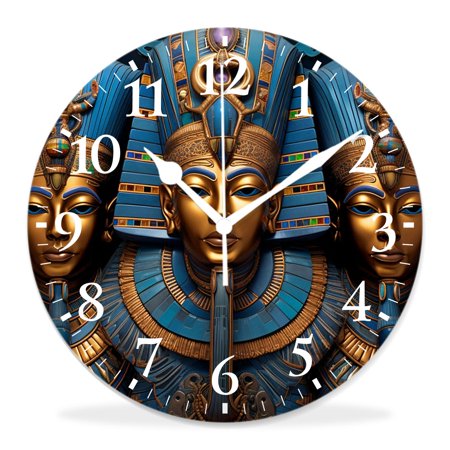 12 Inch Wall Clock Battery Operated Silent Clock Decorative for Office, Kitchen, Outdoor, Living Room，Ancient Egyptian Parchment Old Creative