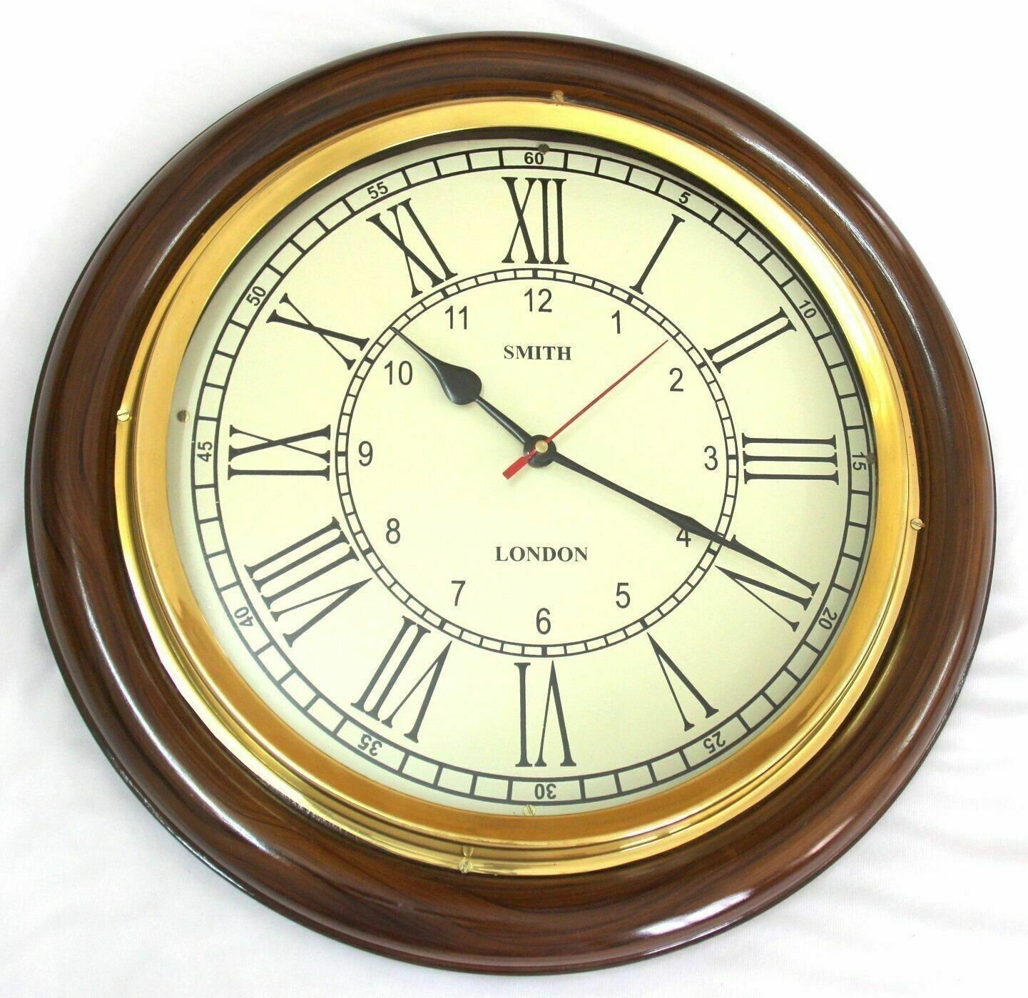 12" inch wooden brass smith London Roman Wall Clock home decor & gift items