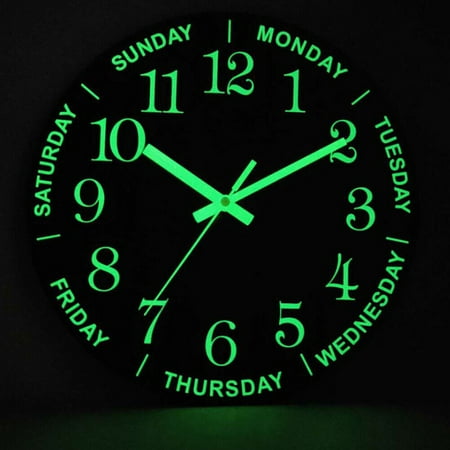 12 Large Luminous Wall Clocks Glow In The Dark Silent Digital Clock Home Decor