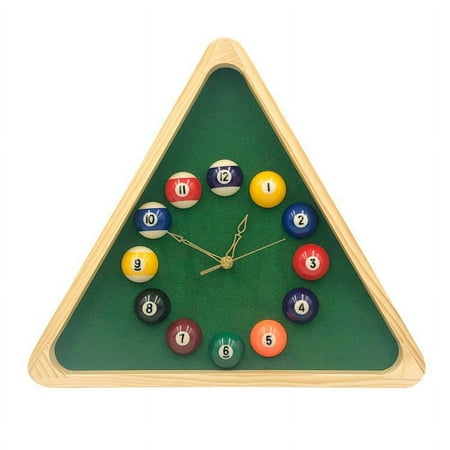 13 Inch Billiard Quartz Clock with Solid Wood Frame Creative Wall Clock for Living Room,Bedroom