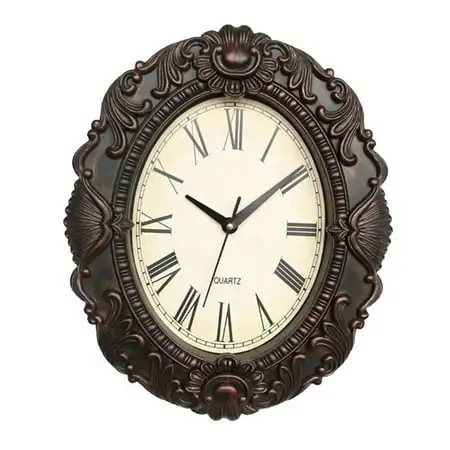 14 Oval Retro Wall Clock,Decorative Silent Wall Clocks with Non Ticking Movement for Kitchen, Living Room Decor - Black