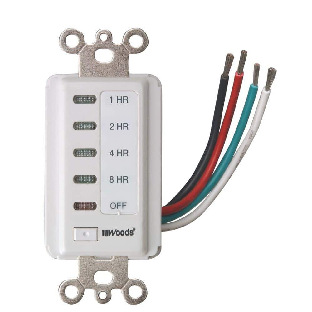 15 Amp 1-2-4-8 Hour In-Wall Countdown Digital Timer Switch, White