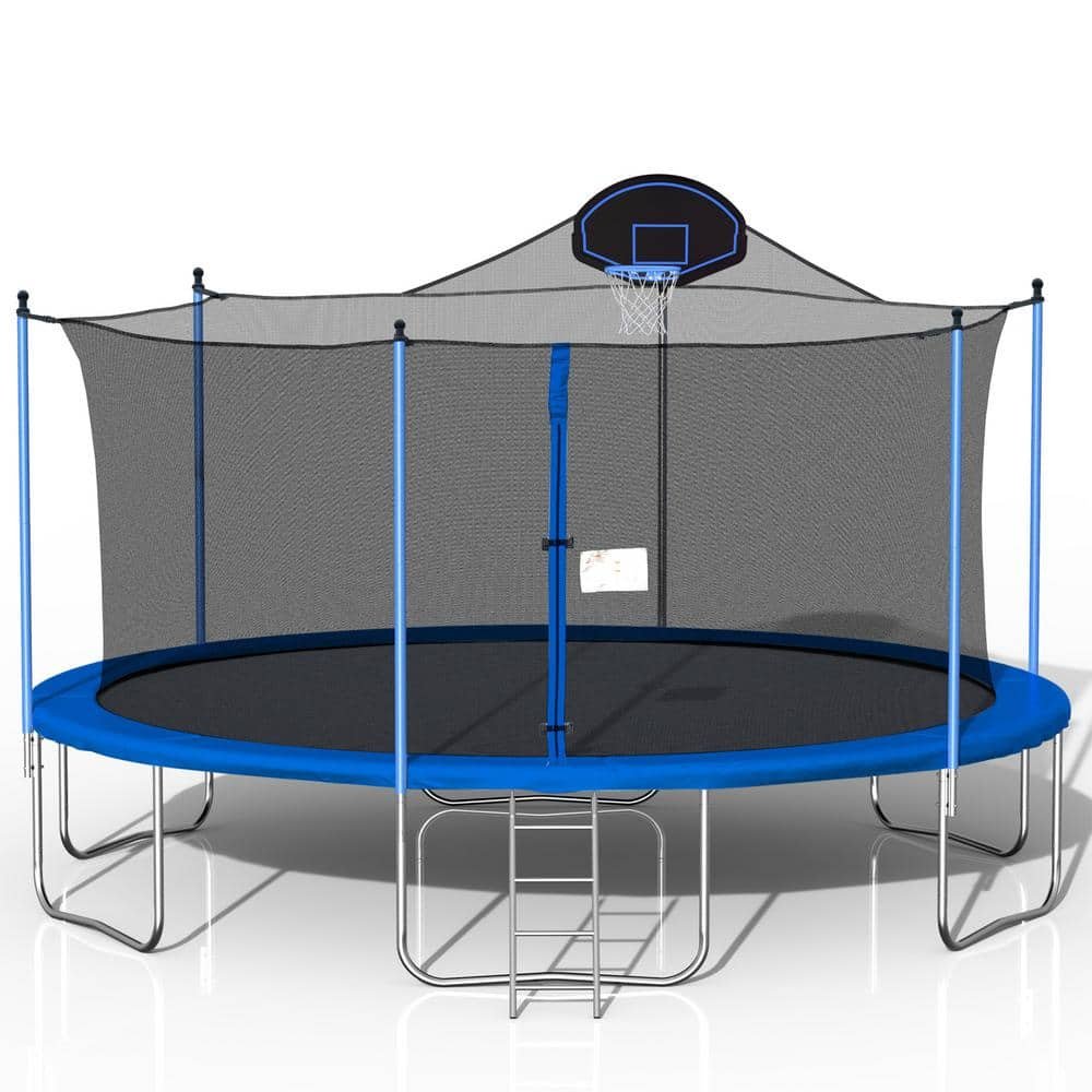 16 ft. Round Outdoor Trampoline with Double-Sided Cover