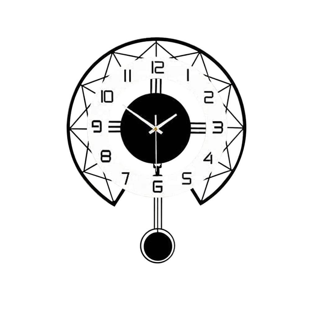 17 Inch Large Wall Clock for Living Room Decor Modern Silent Pendulum...