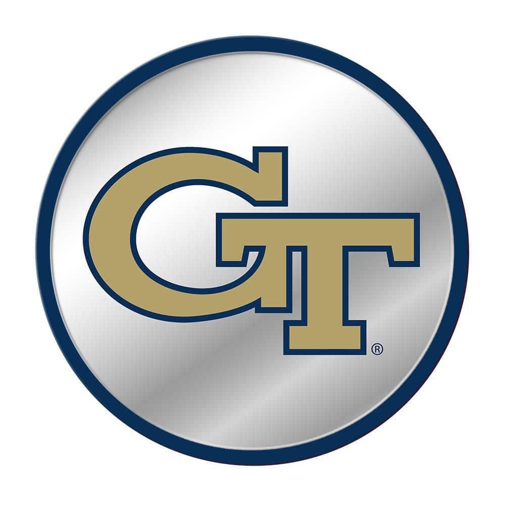 17 in. Georgia Tech Yellow Jackets Modern Disc Mirrored Decorative Sign