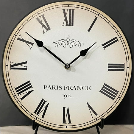 1912 Paris Wall Clock | Beautiful Color, Silent Mechanism, Made in USA