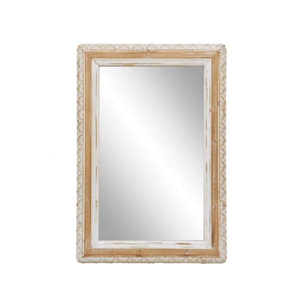 19.1 in. W. x 28 in. H Rectangle Framed Natural Wood and...