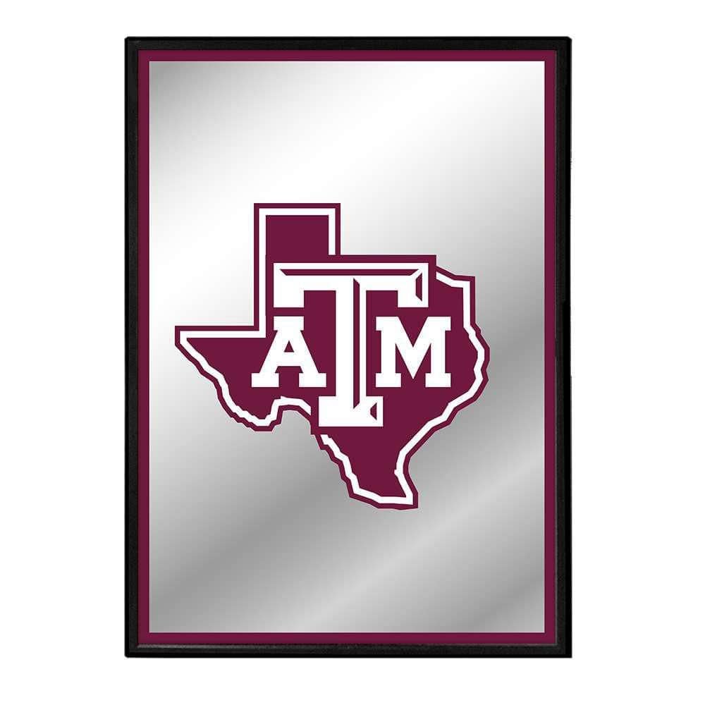 19 in. X 28 in. Texas A&M Aggies Texas Framed Mirrored Decorative...
