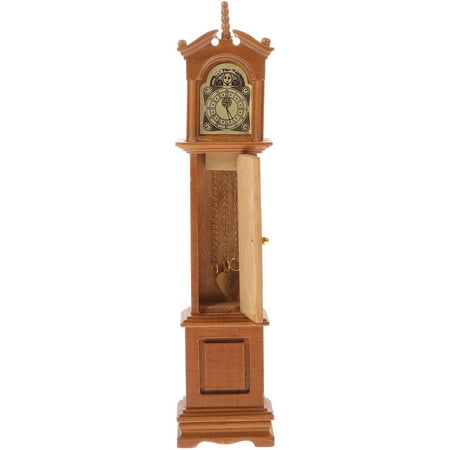 1Pc Mini Grandfather Clock Model Decorative Floor Clock Retro Mini House Toy