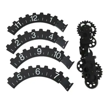 2024 3D Moving Gear Clock Retro Large Hanging Gear Clock Rotary Mechanical Hour Wheel Wall Art Decorative Clock Black