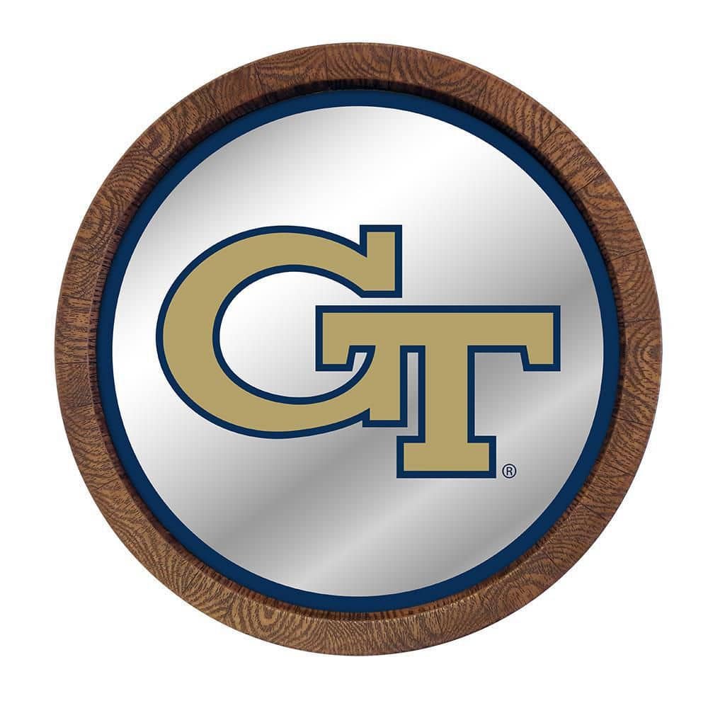 20 in. Georgia Tech Yellow Jackets Mirrored Barrel Top Mirrored Decorative Sign