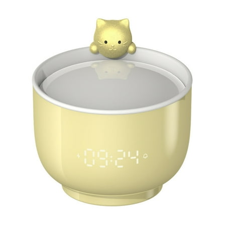 217 Alarm Clock - Multifunctional - High Precision - Touch Sensing - Cute Teacup Cat Digital Alarm Clock - Desk Beside Night Light for Children