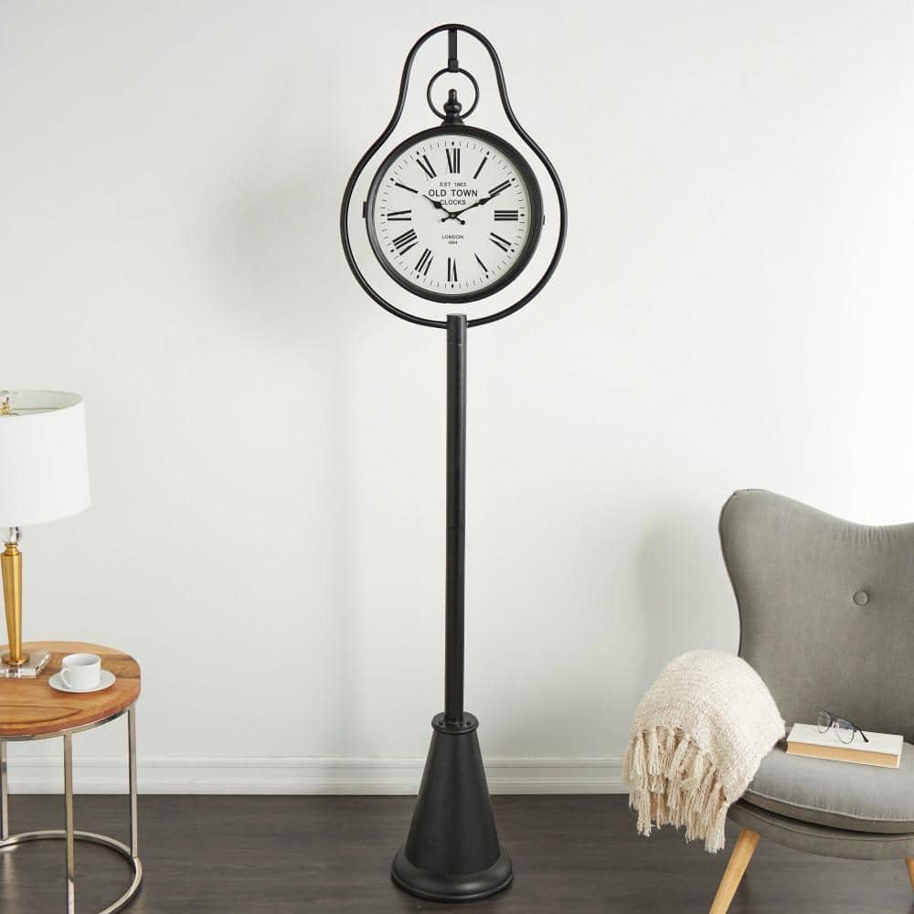 22 in. x 81 in. Black Metal Double Sided Tall Standing Floor...