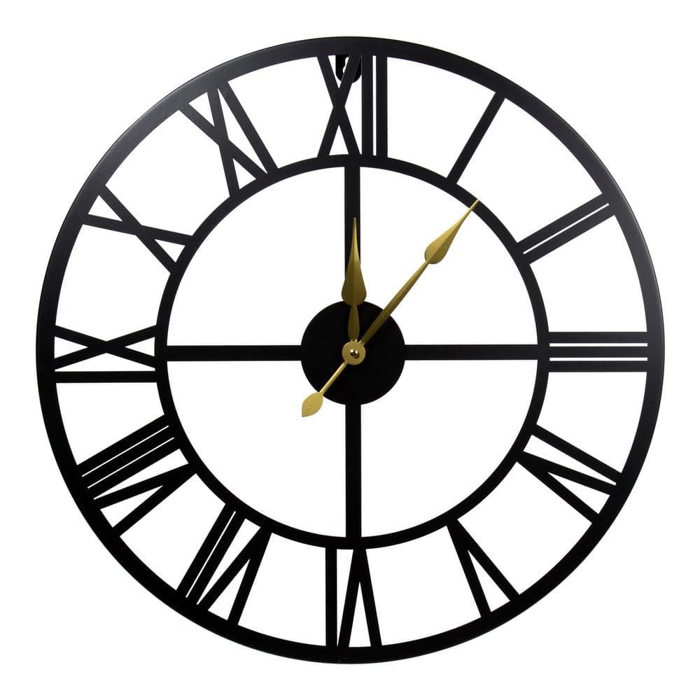 23.5 in. x 23.5 in. Black Kiera Grace Round Antique Lee Decorative...