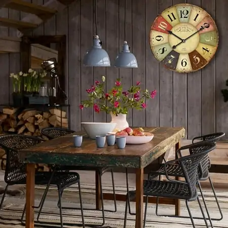 24 Inch Vintage Wall Clocks French Style Retro Wall Clock Large Farmhouse C