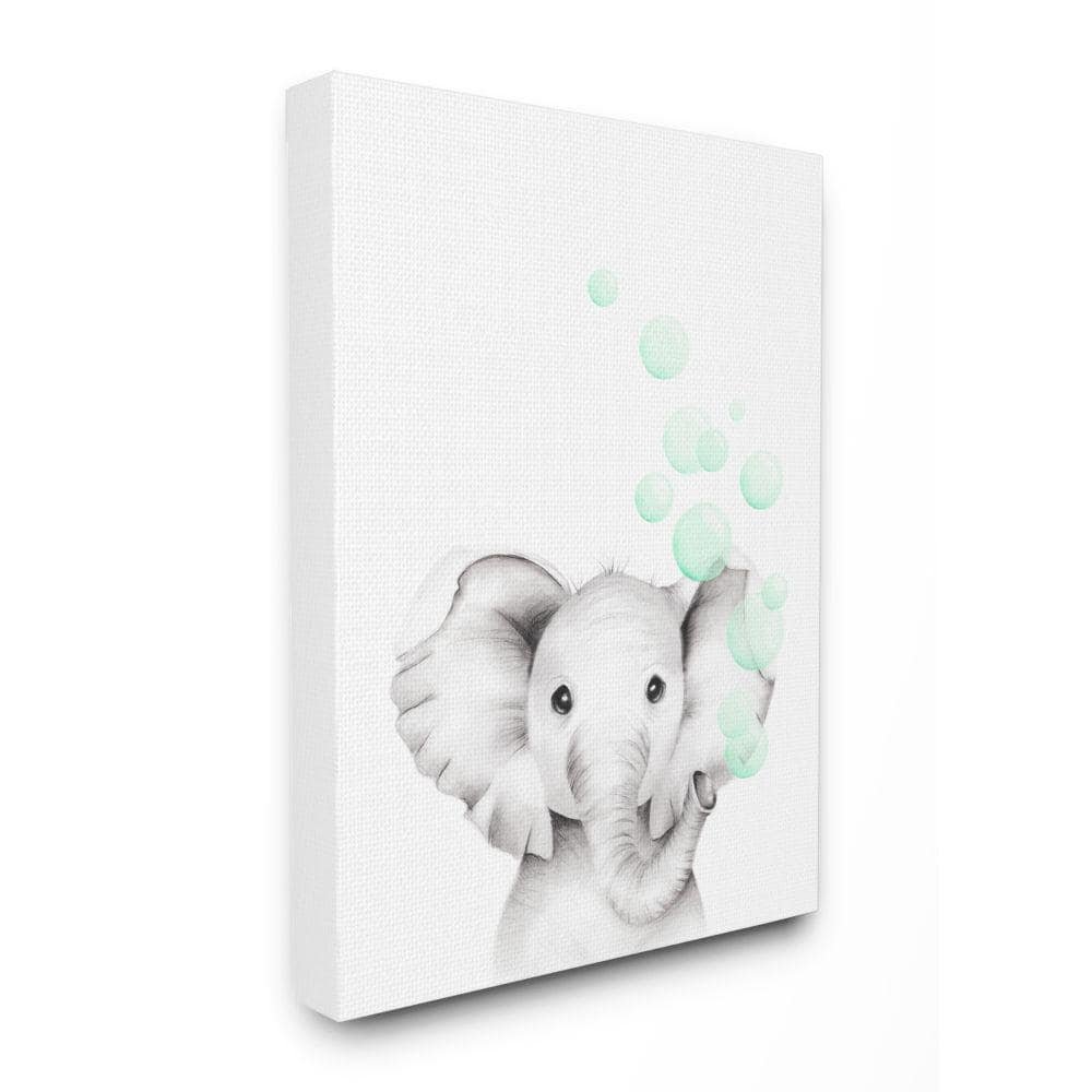 24 in. x 30 in. "Cute Cartoon Baby Elephant Zoo Painting" by...