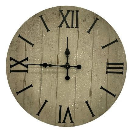 24 Wall Clock Rustic Weathered Wood