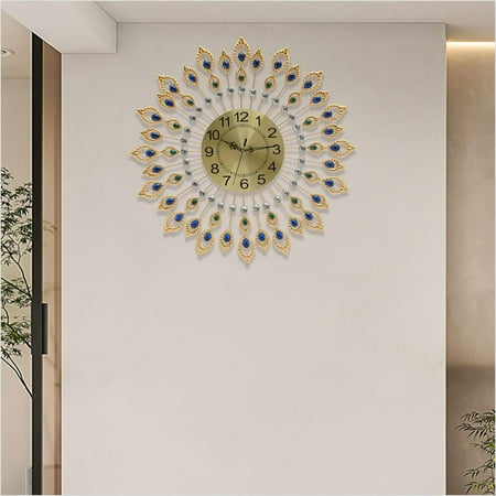 26.4 Inch Luxury Large Wall Clock 3D Peacock Wall Watch Living Room DEcoor Modern