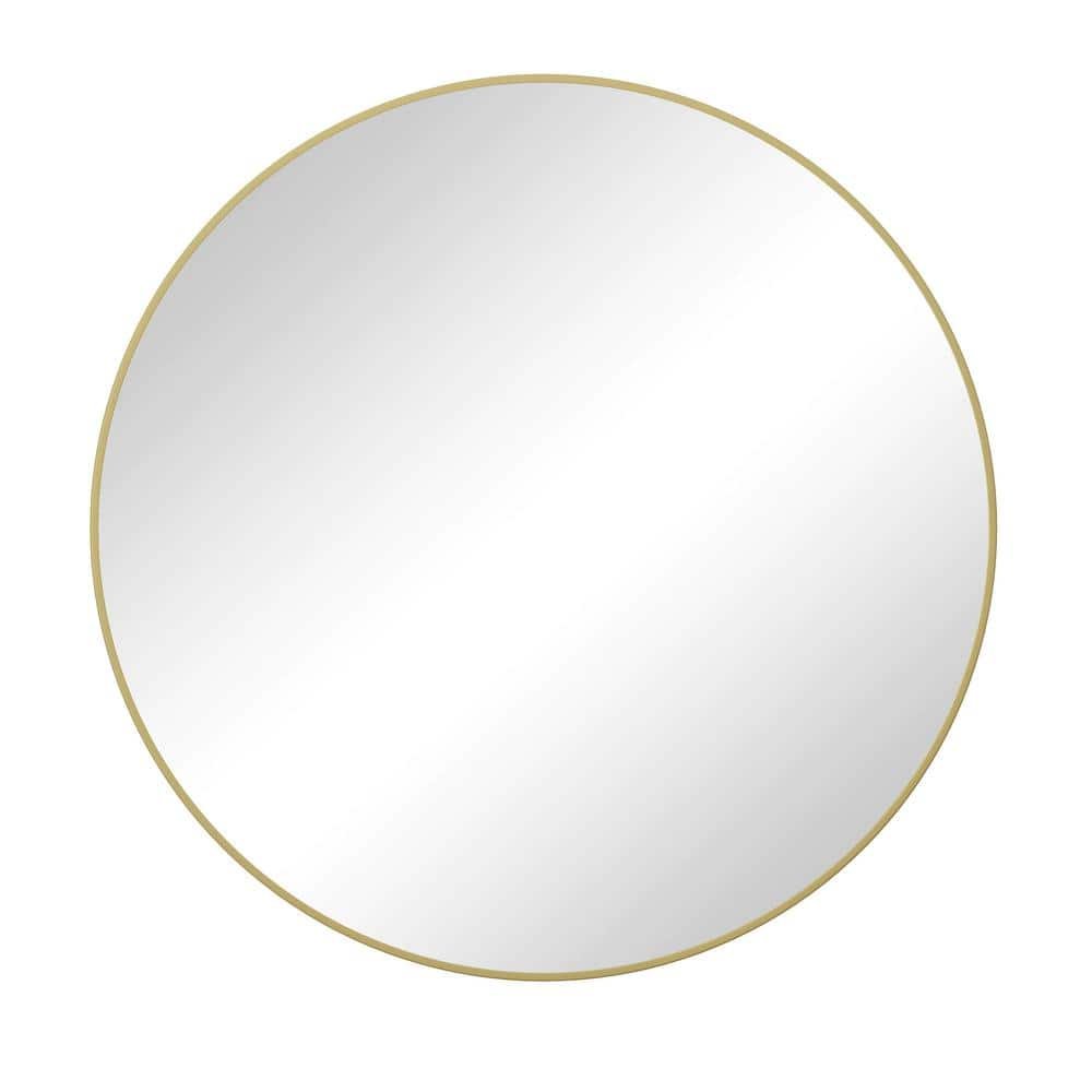 27.95 in. W x 27.95 in. H Round Gold Metal Frame Decorative...