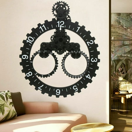 27 Mechanical Design Wall Art Gear Clock Modern Big Calendar Wheel Wall Clock