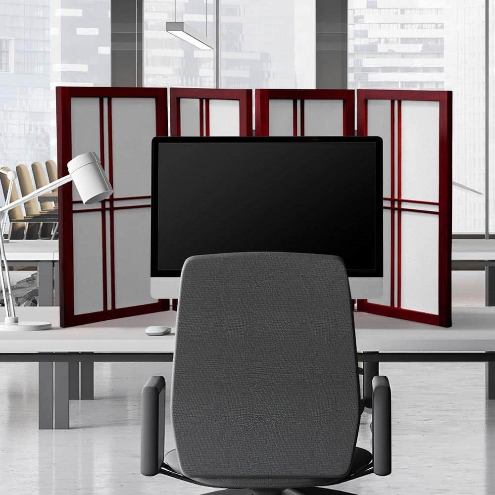 2 ft. Rosewood 4-Panel Room Divider
