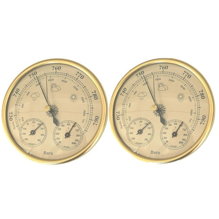 2 Pieces Vintage Wall Hanging Hygrometer Plaque Clock