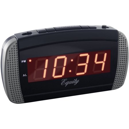 30240 Super Loud Led Alarm Clock,Black/Silver[1703]