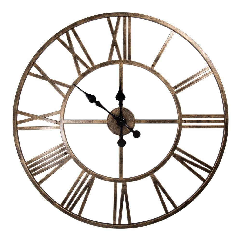 30 in. x 30 in. Gold Kiera Grace Round Jodie Decorative Plastic...