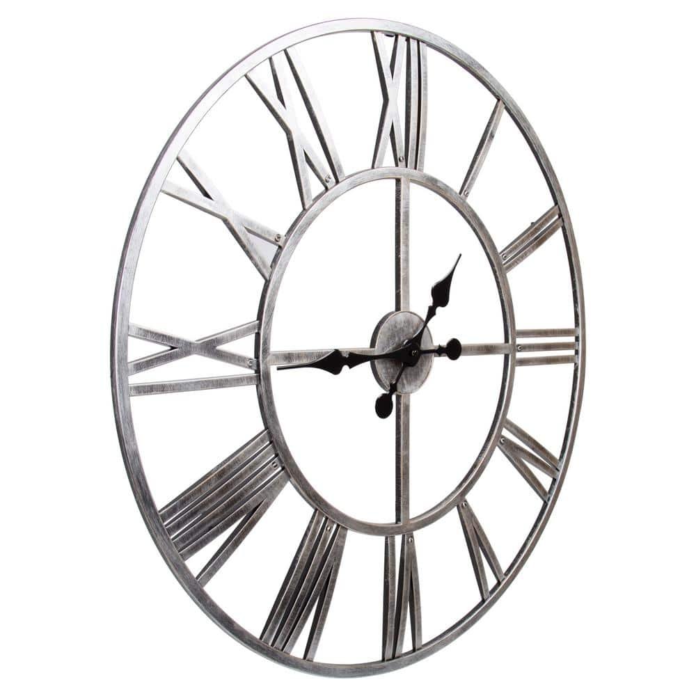 30 in. x 30 in. Silver Kiera Grace Round Jodie Decorative Plastic...