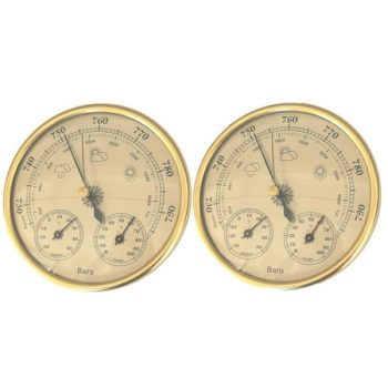 2 Pieces Vintage Wall Hanging Hygrometer Plaque Clock