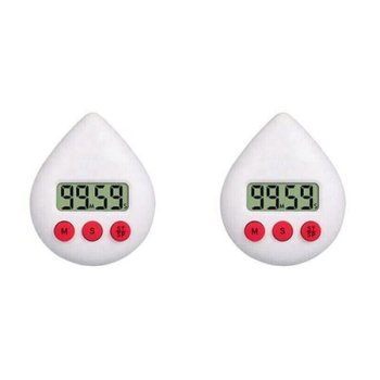 2X Digital Bathroom Clock Waterproof Shower Clock Temperature Humidity Visual Countdown Wall Clock White