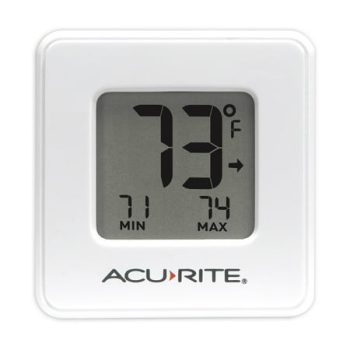 Acurite White Digital Indoor Thermometer with Compact Display, Battery-Powered, (1 x 3.75 x 6.25)