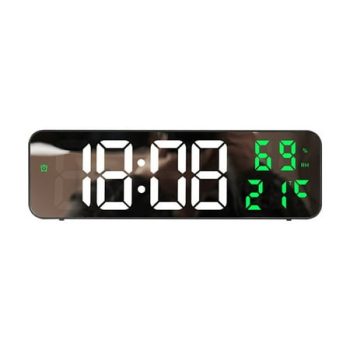 Bdday Digital Wall Clock with Date, Indoor Temperature - Led Digital Clock with Large Number, 12/24hr format, Auto-Dimming, Desk/Wall Clock for Living Room, Bedroom, Farmhouse, Kitchen, Office