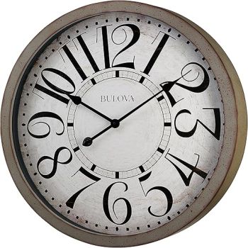 Bulova C4815 Westwood Wall Clock, Antique Grey