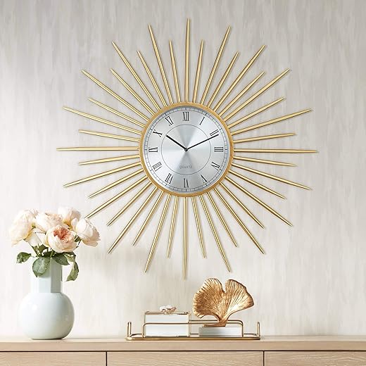 Castallia Gold 28 Round Metal Wall Clock