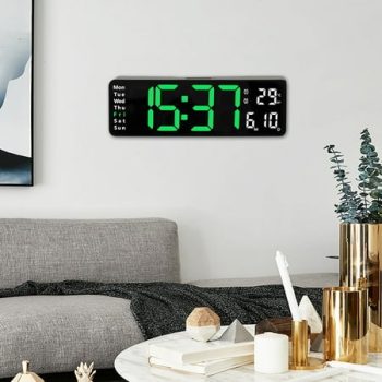 Clocks For Living Room Modern Alarm Clock Led Clock Wall Mount Large Led Digital Wall Clock Temperature Date Day Display Usb Remote Control