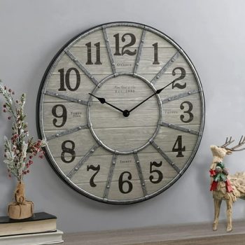 Co. 27 Cooper Wall Clock, Gray/Galvanized