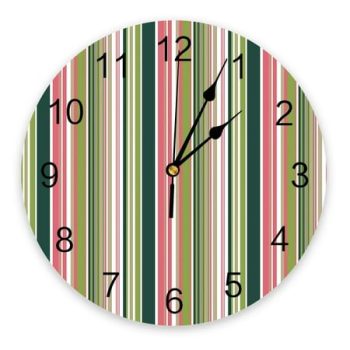 Colorful Striped Texture Wall Clock Large Modern Kitchen Dinning Round Wall Clocks Bedroom Silent Hanging Watch