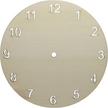 Creative Hobbies Clock Face for Crafts, DIY Unfinished Wood Clock Face Blank, 9 Round with Laser Cut Numerals, Make Your Own Clock