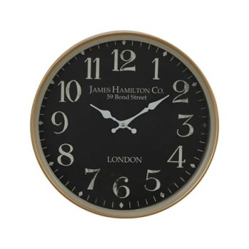 DecMode 16 Black Metal Wall Clock