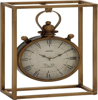 Deco 79 Metal Standing Stopwatch Clock, 9 x 4 x 13, Bronze