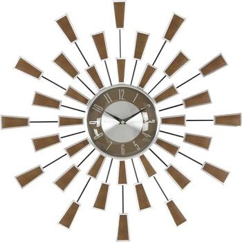 Deco 79 Modern Metal Wall Clock, 22 x 3 x 22, Brown