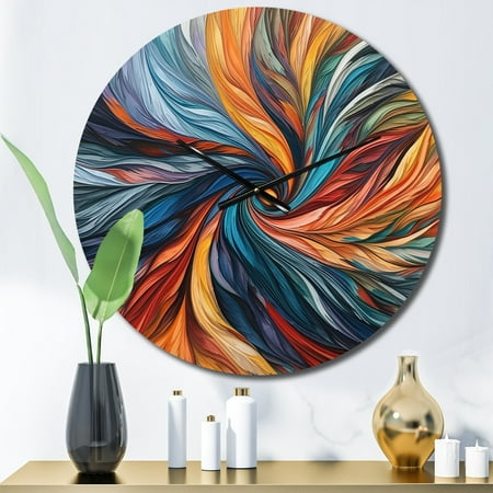 Designart Symphony of Spirals III Abstract Spirals Oversized Wall Clock