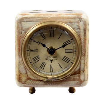 Dice Shaped Wooden Table Clock