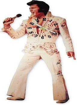 Elvis Presley Swinging Legs Clock - Iconic White Jumpsuit Design - 15 Tall Licensed Collectible for Elvis Fans