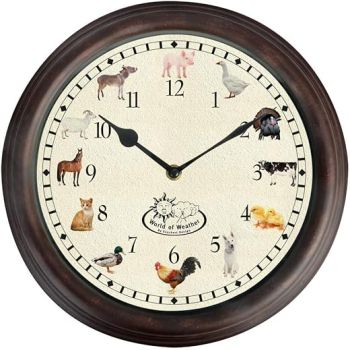 Esschert Design TF013 Clock Farm Animal Sounds, 11,8 x 1,8 x 11,8 inch