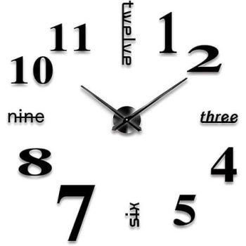 Fashion Wall Clock,large Wall Clock Diy 3d Acrylic Rome Number Stickers Quiet Mechanism Photo Frameless Decoration Wall Clock For Living Room Bedroom