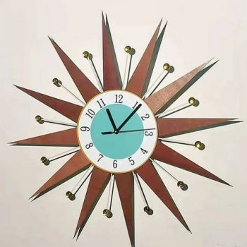 Flat PVC Medieval Style Starburst Sunburst Clock Wall Clock