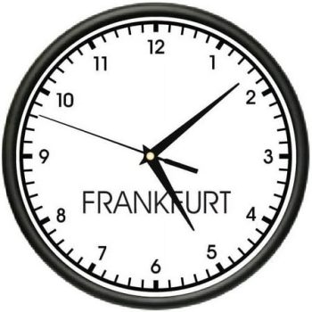 FRANKFURT TIME Wall Clock world time zone clock office business