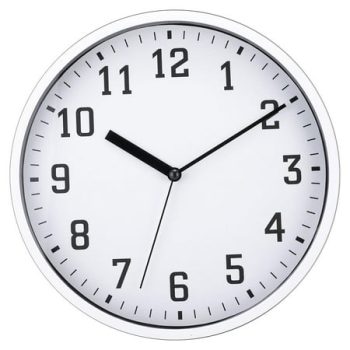 Gyedtr 10inch Wall Clock - White Kitchen Wall Clocks Battery Operated,Small Silent Non-Ticking,ABS Clock Decorative for Bathroom,Living Room,Office,Bedroom Clearance